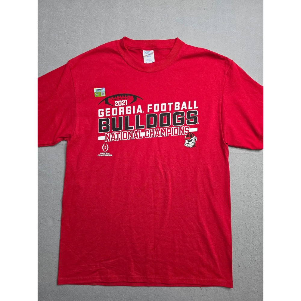 Port & Company Georgia Bulldogs Football Shirt Men M Red National Champions 2021